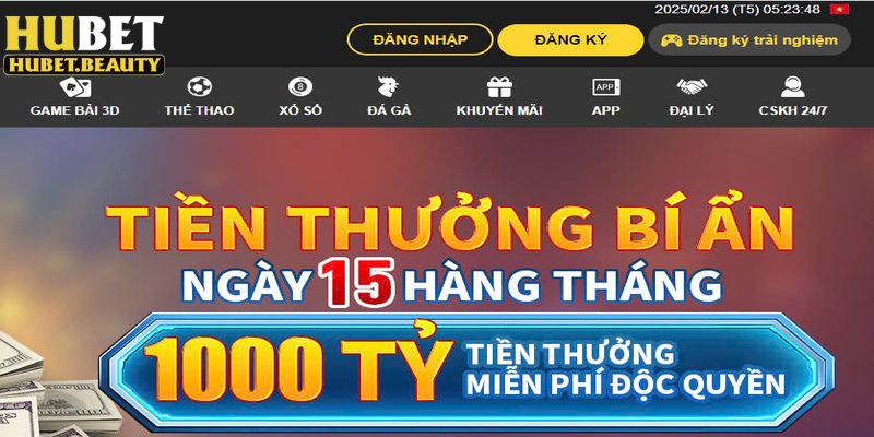 Vào trang chủ đăng ký Hubet trực tuyến  đơn giản