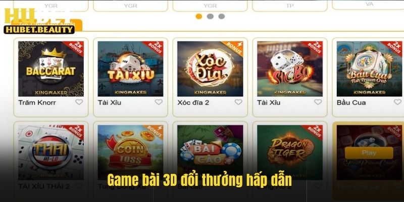 Game bài 3D đổi thưởng hấp dẫn